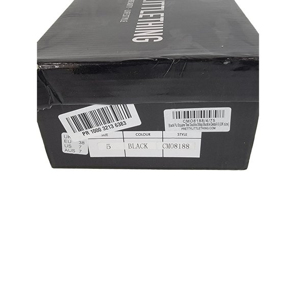 Pretty LIttle Everythings Size 7 Square Double Strap Buckle Heels NEW Black - Picture 6 of 6
